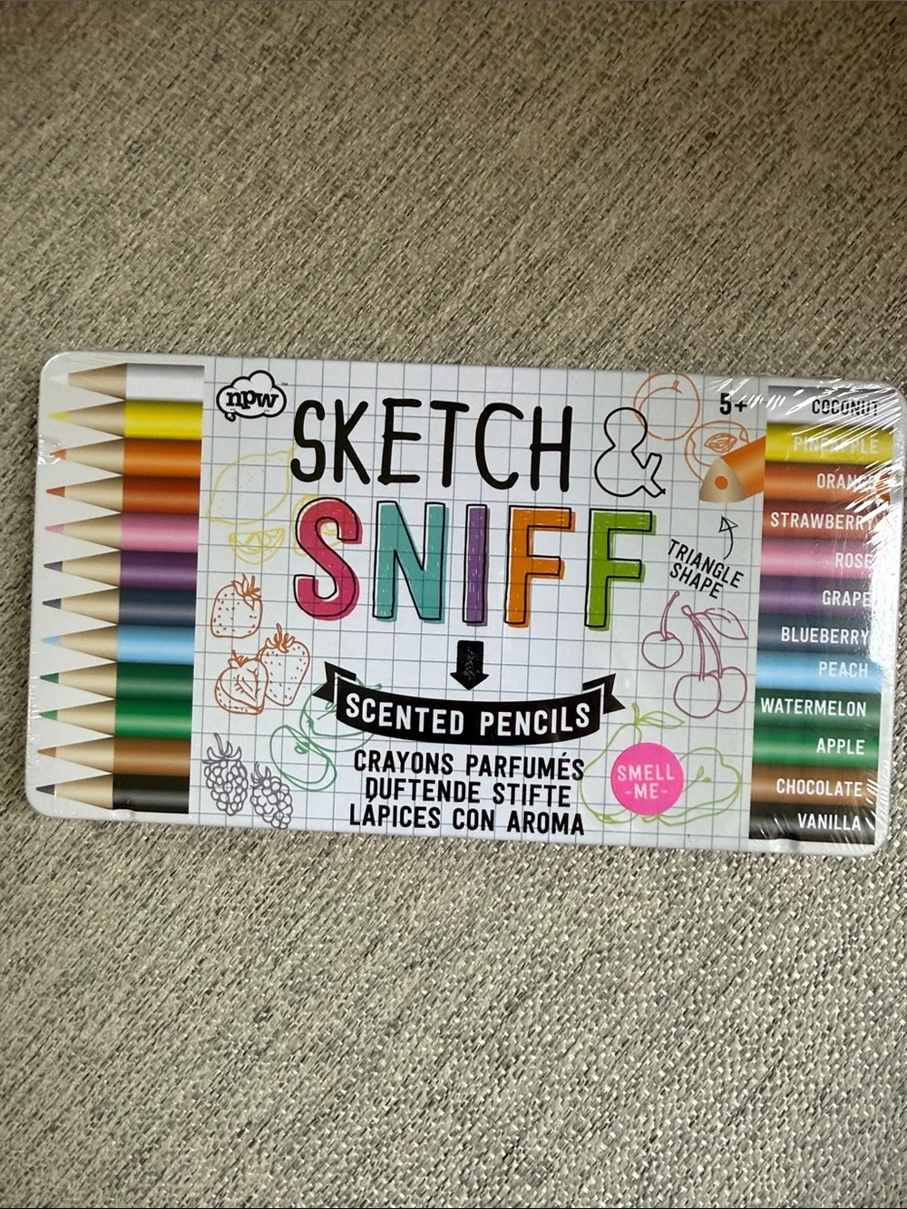 Melissa & Doug Art Bundle: Jumbo Coloring Pad & Scented Colored Pencils +Sticker